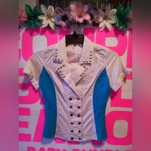 #093👉🏼Petite Women's/Teens Button Down Blouse